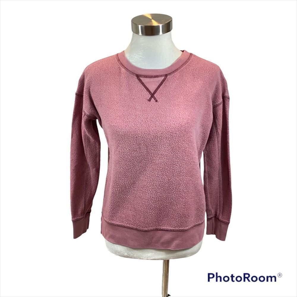 American Eagle Burgundy Long Sleeved Inside Out Sweatshirt‎ Size Small